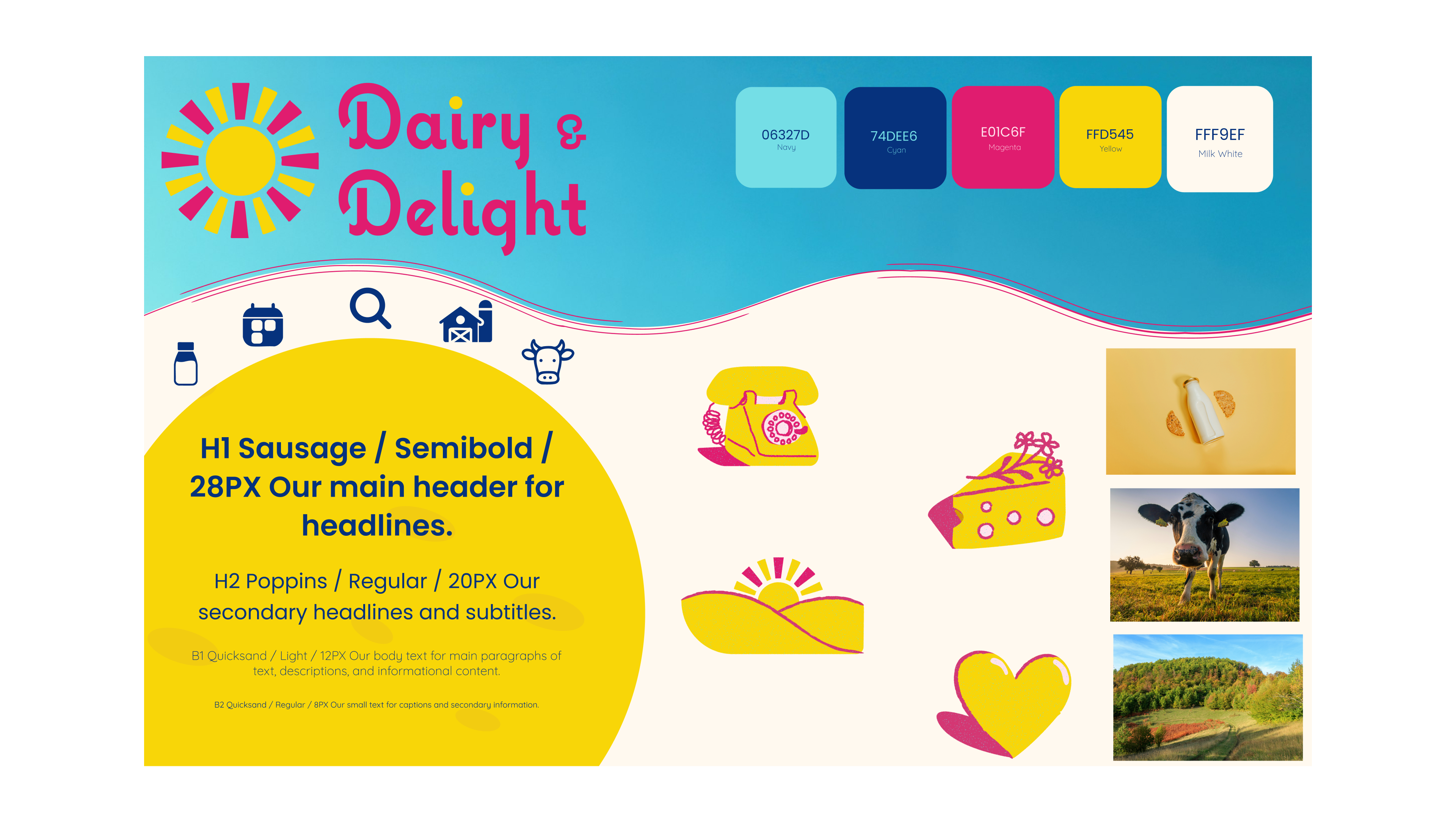 Brand system — logo, color, typography, icons, and illustration.