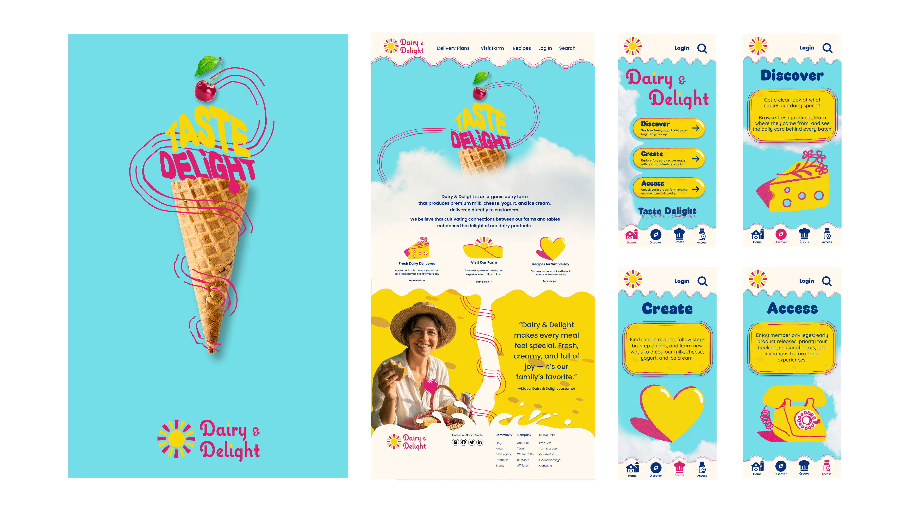 Final deliverable — poster, landing page, and mobile app together.