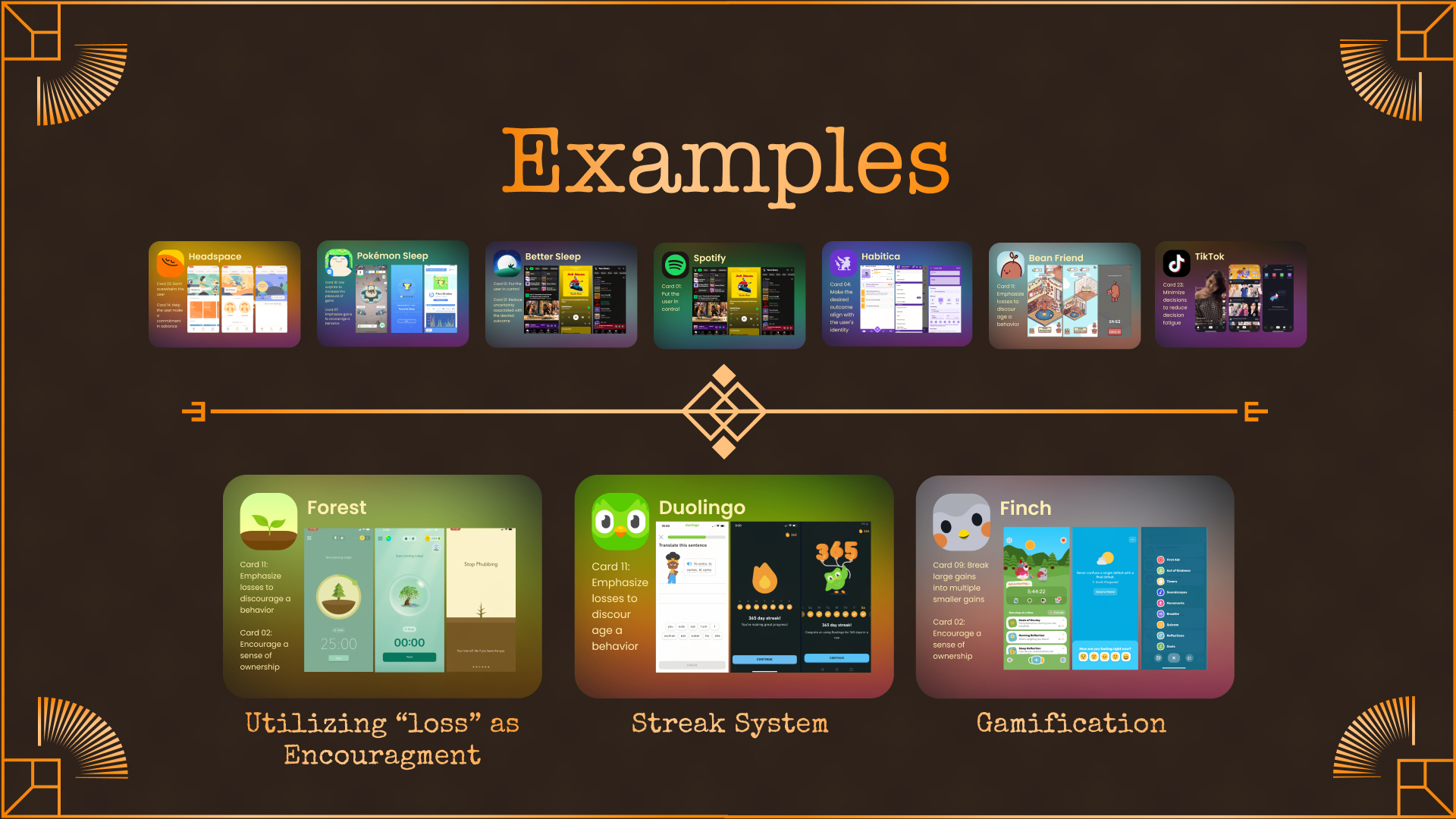 Competitor analysis — behavioral design patterns across adjacent apps.